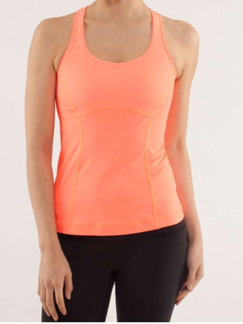 EUC Women’s Lululemon Run Pace Tank: Pop Orange Racerback Tank Top- Size 8